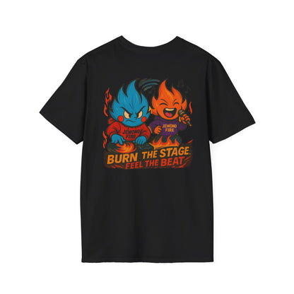 Burn the Stage" Short Sleeve Tee – Jemono Fire Edition Unisex Softstyle T-Shirt