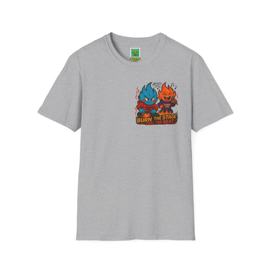 Burn the Stage" Short Sleeve Tee – Jemono Fire Edition Unisex Softstyle T-Shirt