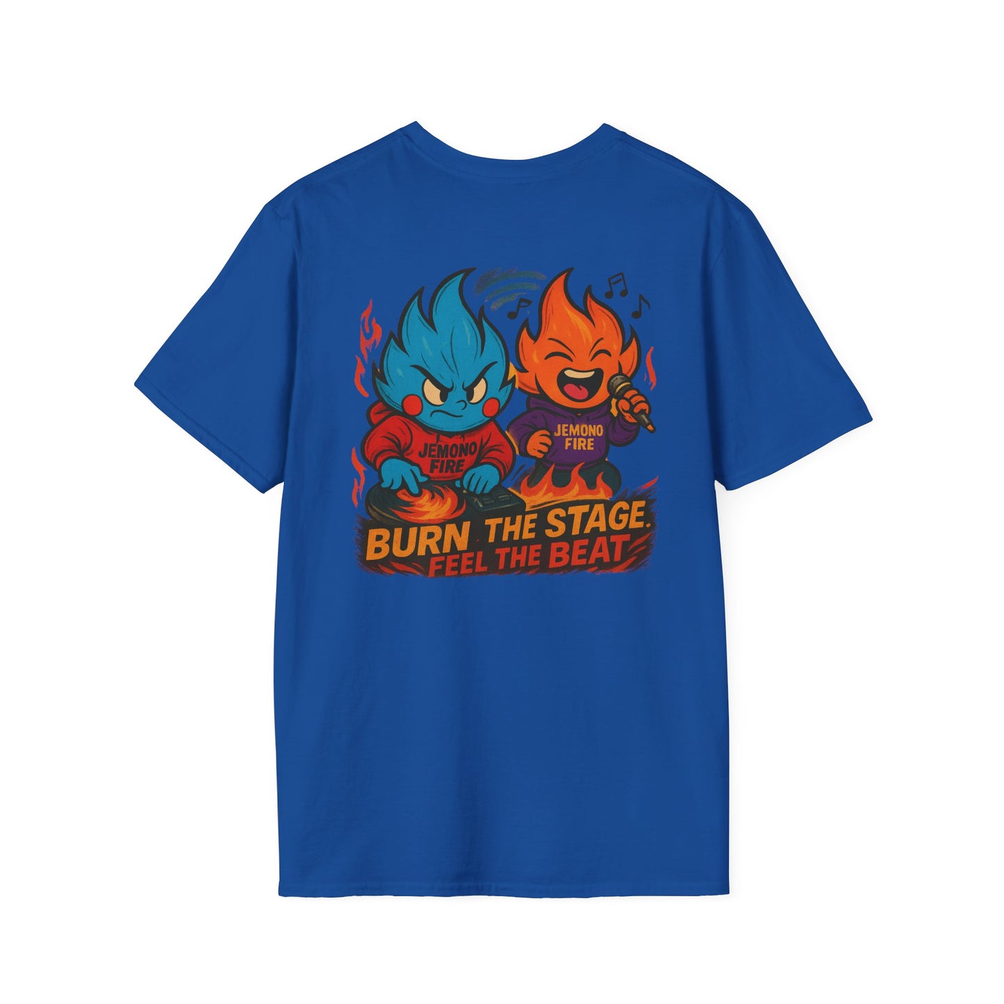 Burn the Stage" Short Sleeve Tee – Jemono Fire Edition Unisex Softstyle T-Shirt