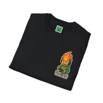 Unisex Softstyle T-Shirt - "Every Level Needs Heat" Gaming Tee