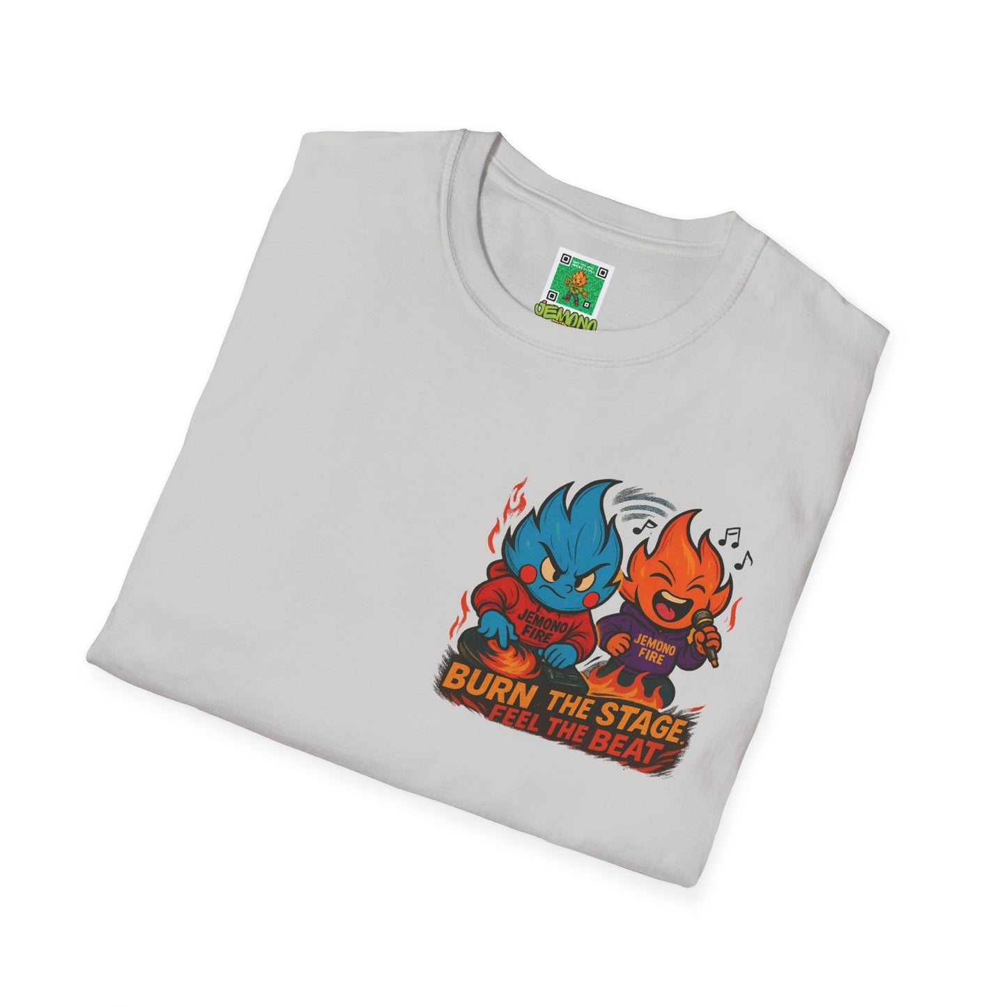 Burn the Stage" Short Sleeve Tee – Jemono Fire Edition Unisex Softstyle T-Shirt