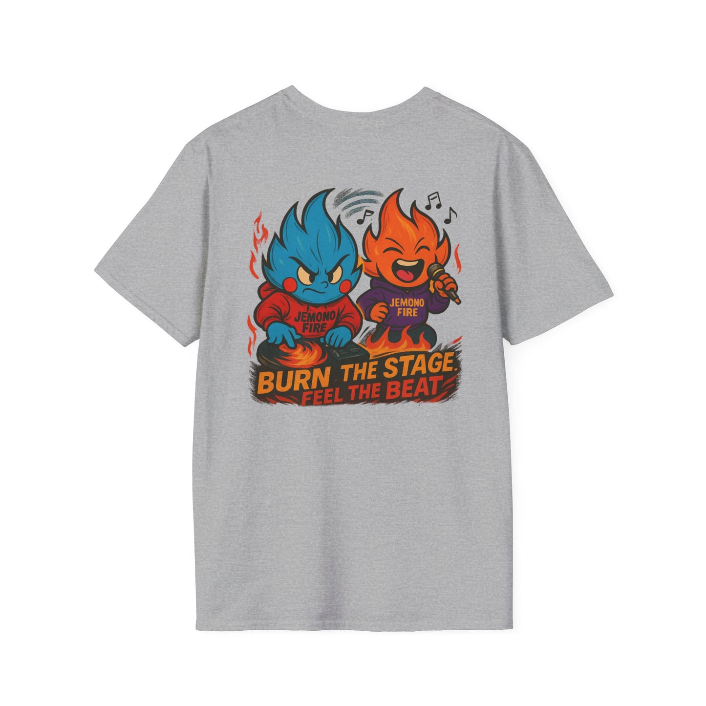 Burn the Stage" Short Sleeve Tee – Jemono Fire Edition Unisex Softstyle T-Shirt