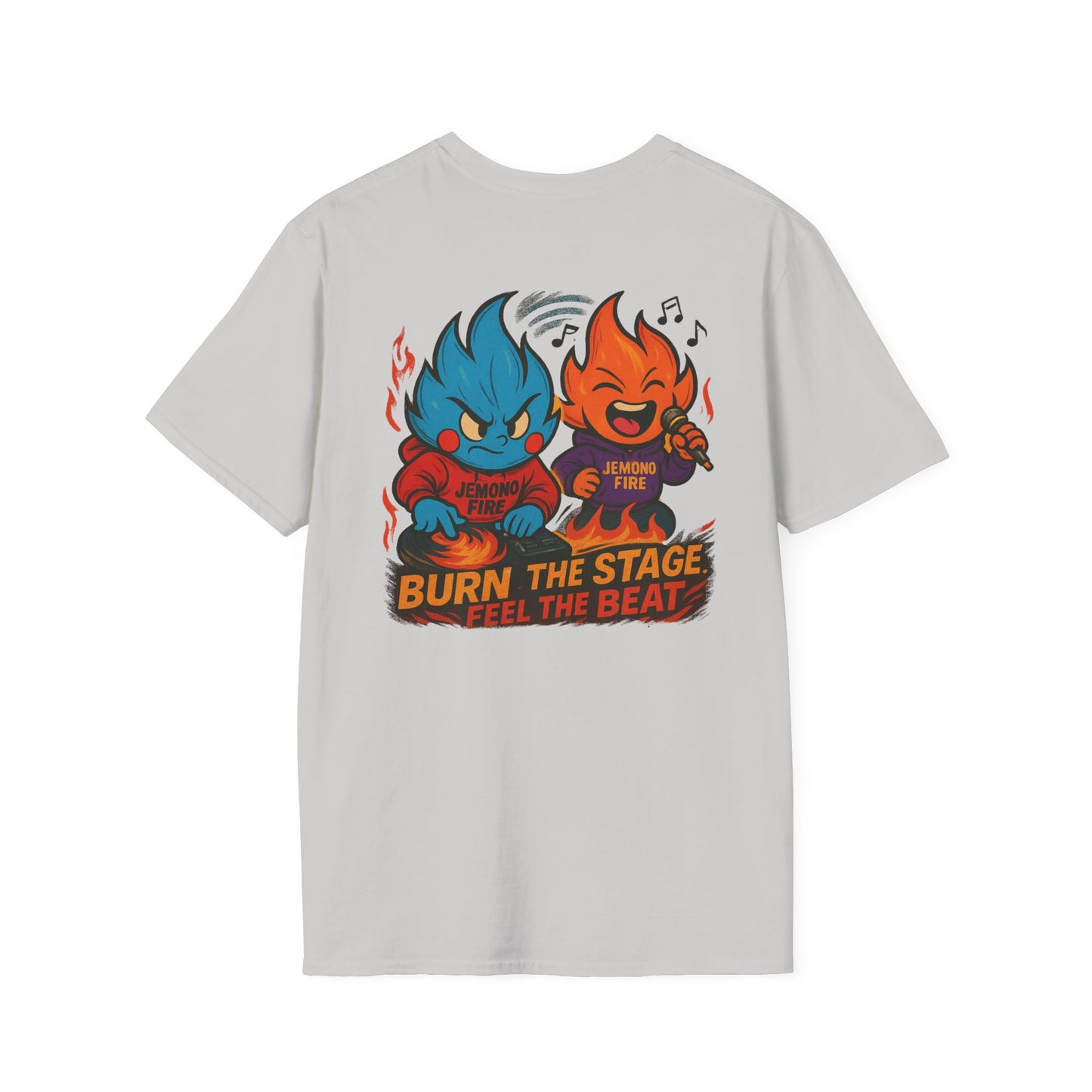 Burn the Stage" Short Sleeve Tee – Jemono Fire Edition Unisex Softstyle T-Shirt
