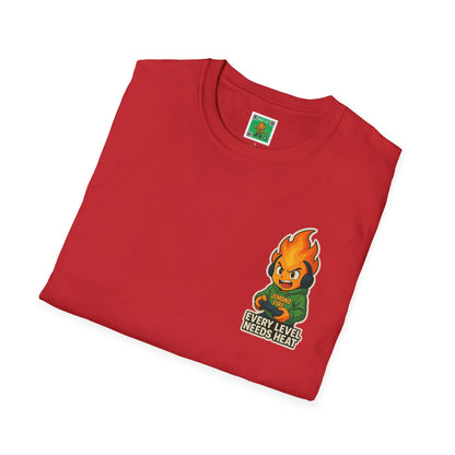Unisex Softstyle T-Shirt - "Every Level Needs Heat" Gaming Tee