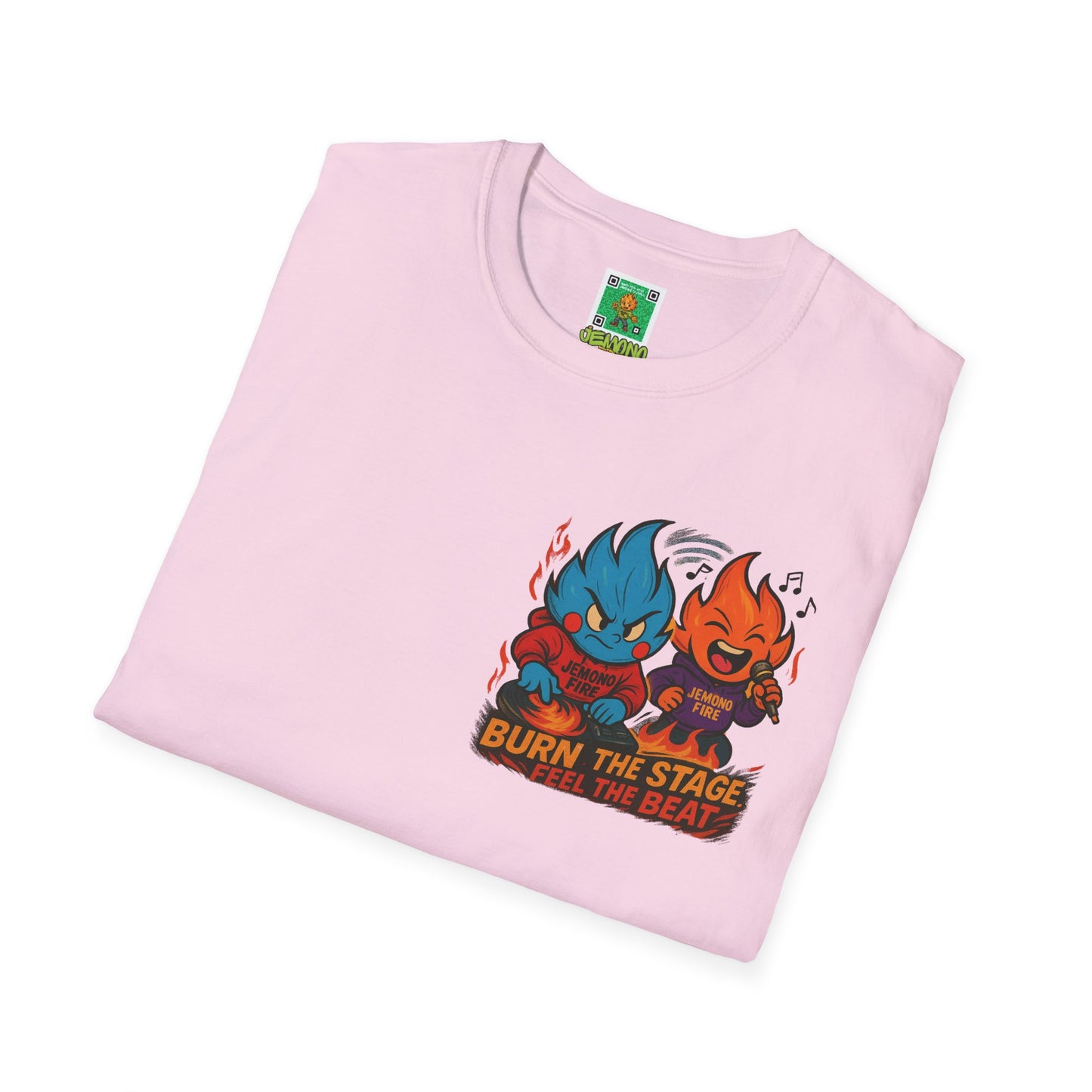 Burn the Stage" Short Sleeve Tee – Jemono Fire Edition Unisex Softstyle T-Shirt