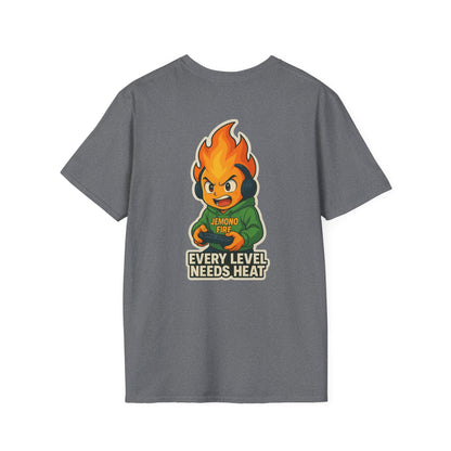Unisex Softstyle T-Shirt - "Every Level Needs Heat" Gaming Tee