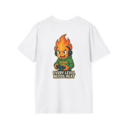 Unisex Softstyle T-Shirt - "Every Level Needs Heat" Gaming Tee