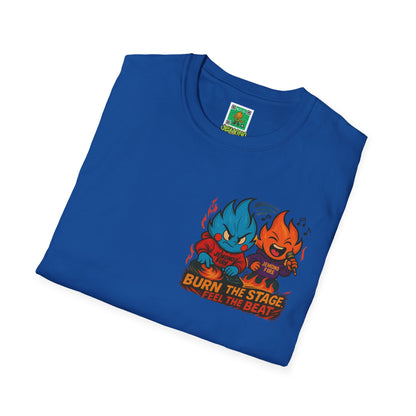 Burn the Stage" Short Sleeve Tee – Jemono Fire Edition Unisex Softstyle T-Shirt