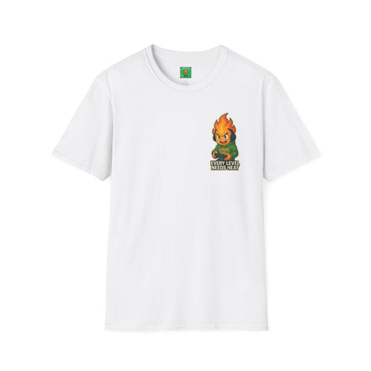 Unisex Softstyle T-Shirt - "Every Level Needs Heat" Gaming Tee