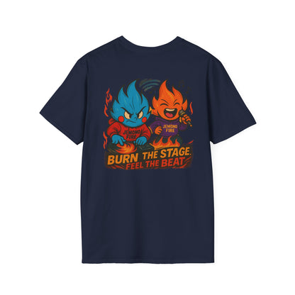 Burn the Stage" Short Sleeve Tee – Jemono Fire Edition Unisex Softstyle T-Shirt